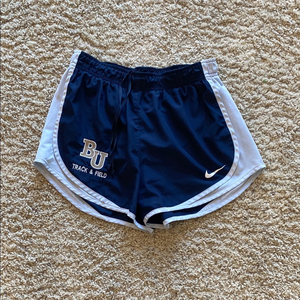 Nike Women's Dark Blue and White Bethel University Track and Field Shorts